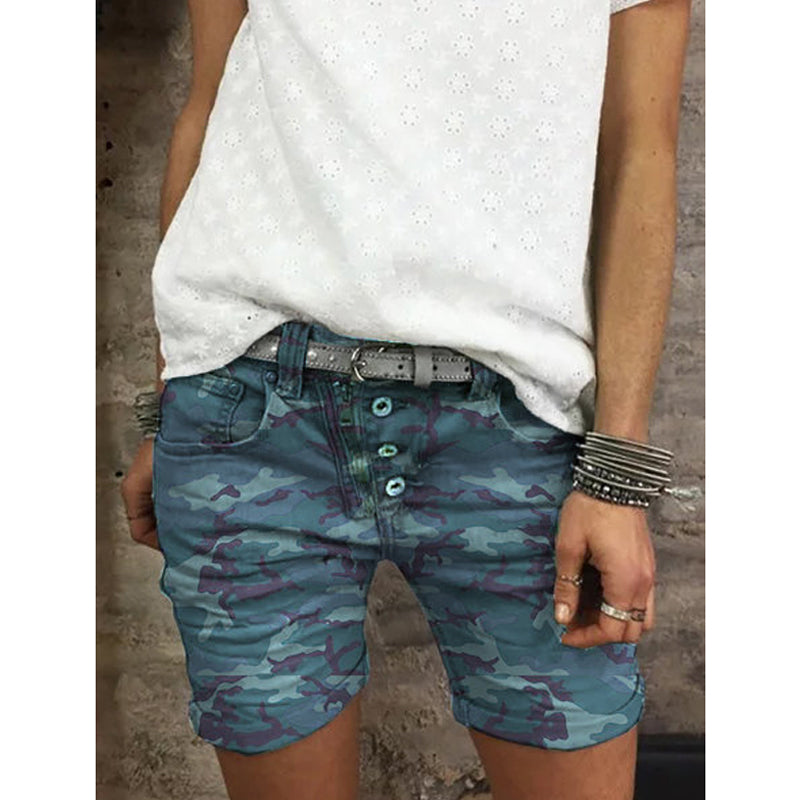 JuliaFashion - 2024 Women's Shorts High Waist Fashion Camouflage Loose Straight Pants