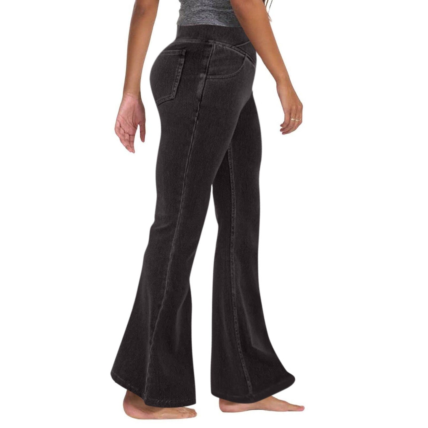 JuliaFashion - 2024Solid Color High Waist Casual Flare Pants
