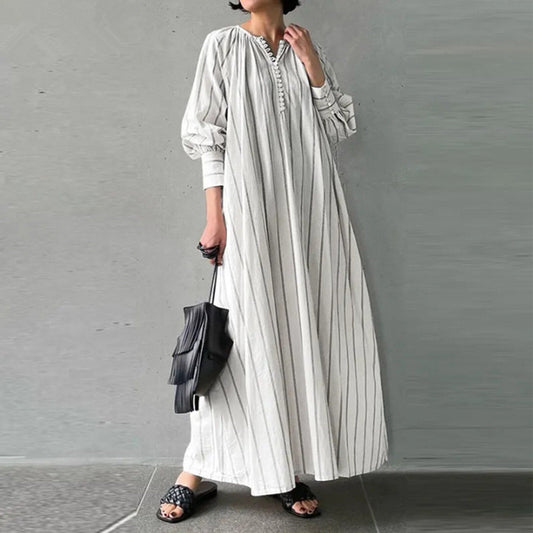 JuliaFashion-Dubai Full-Length V-Neck Kaftan Dress