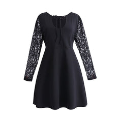 JuliaFashion-Cocktail Evening Party Lace Long Sleeve Midi Dress