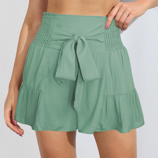 JuliaFashion-Cute Bow Five-point Beach Short