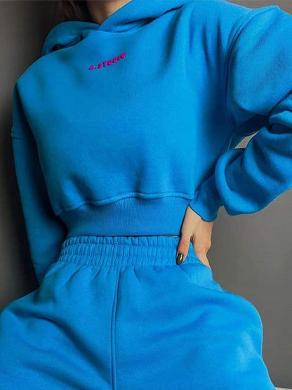 JuliaFashion - 2024 Sports Sweatshirt Two Piece Set