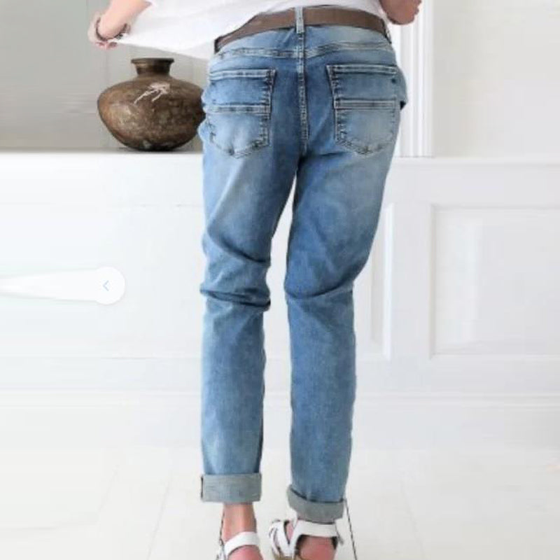 JuliaFashion - 2024 Women's High-waist Denim Trousers Loose Straight-Leg Pants