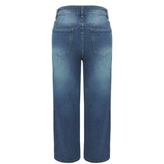 JuliaFashion - 2024 Women's Print denim Trousers Casual Wide Leg Jeans