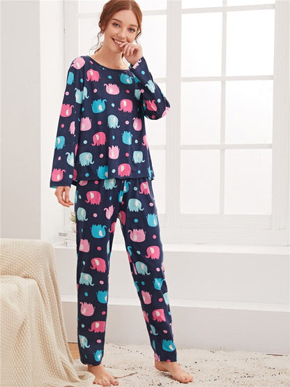 JuliaFashion - 2024 Soft Cute Cartoon Pajamas Set