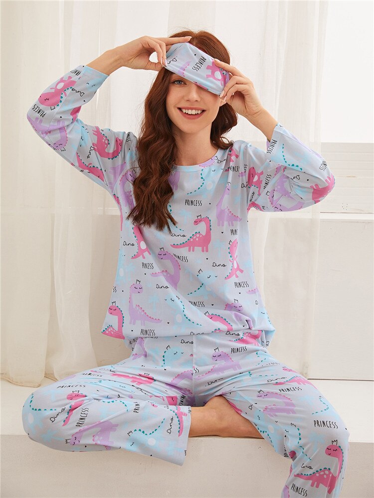 JuliaFashion - 2024 Soft Cute Cartoon Pajamas Set