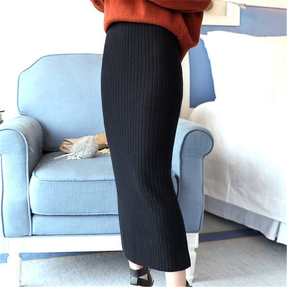 JuliaFashion-Elegant Office Woolen Pencil Skirt