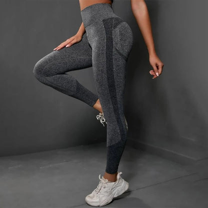 JuliaFashion-Fitness Seamless Workout Push Up Leggings