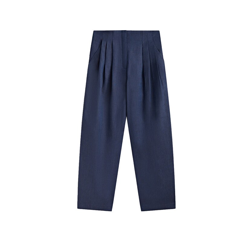 JuliaFashion-Comfortable Linen Pleated Commuting Pants