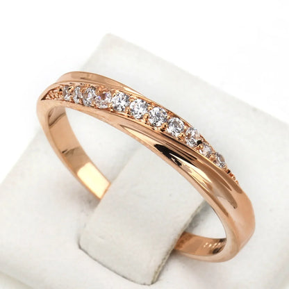 JuliaFashion - 2024Simple Cubic Zirconia Rose Gold Ring