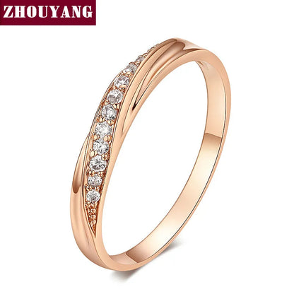 JuliaFashion - 2024Simple Cubic Zirconia Rose Gold Ring