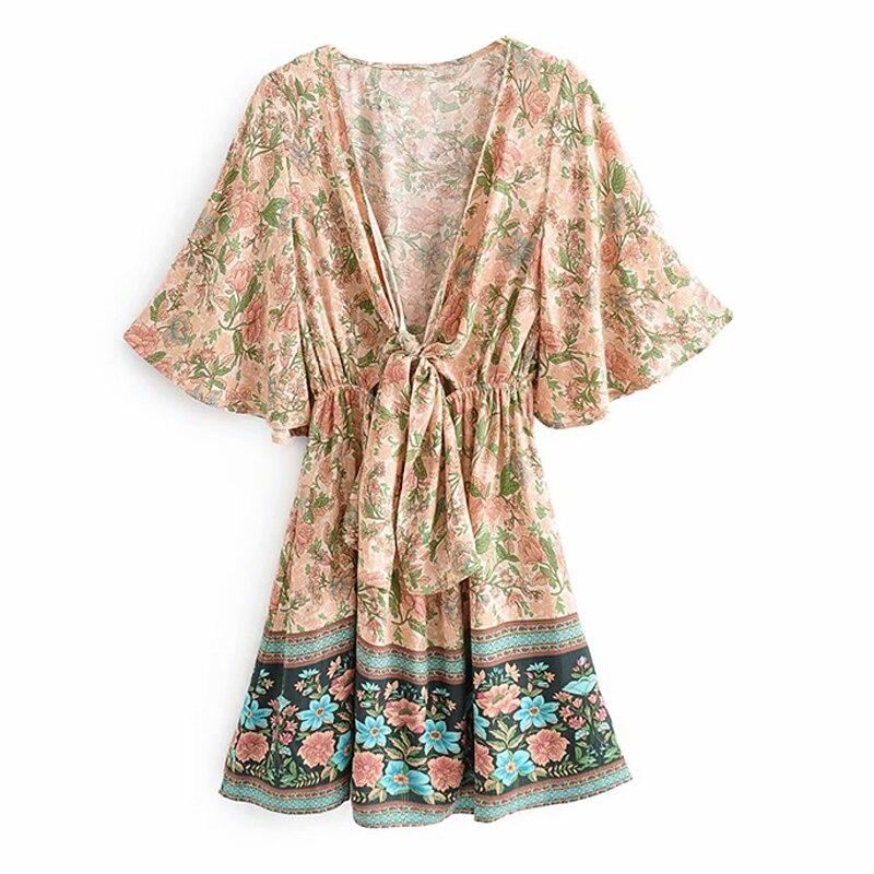 JuliaFashion - 2024 women elegant Cut Out Bohemian Mini Dress