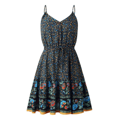 JuliaFashion-Elegant Button Bohemian Summer Dress