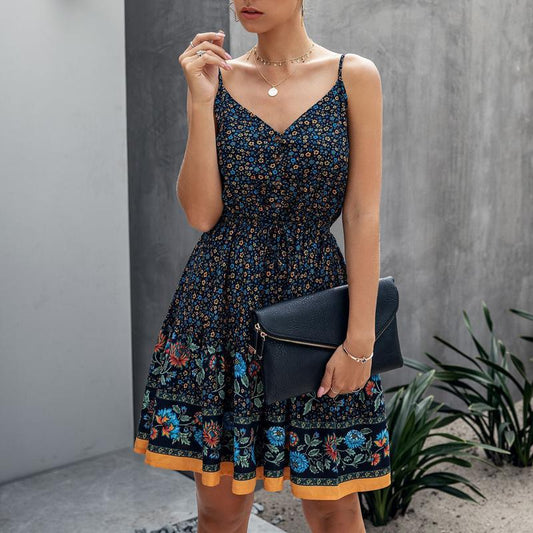 JuliaFashion-Elegant Button Bohemian Summer Dress