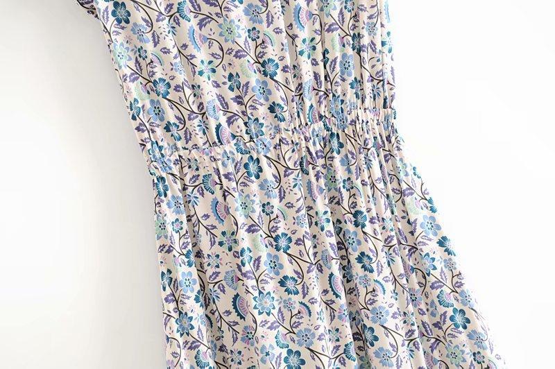 JuliaFashion-Floral Printed Sleeveless Midi Dress