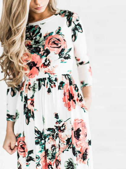 JuliaFashion-In Bloom Floral Print Maxi Dress