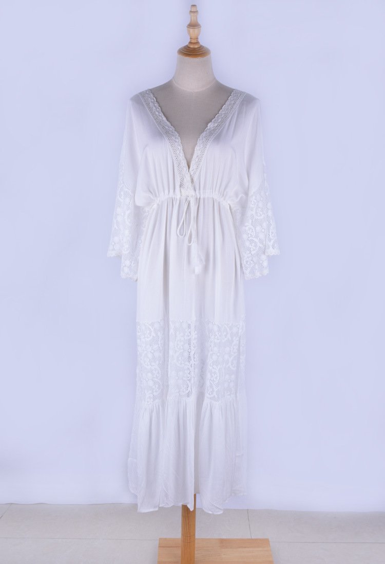 JuliaFashion-Hippie Soul White Lace Dress