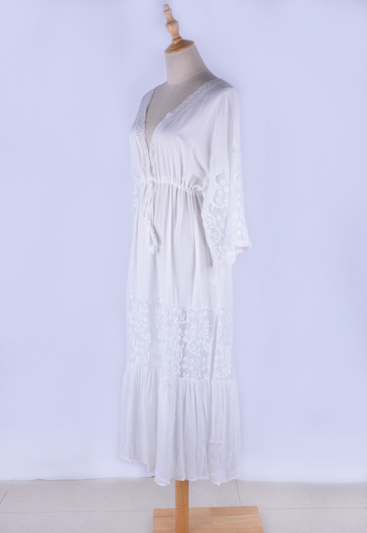 JuliaFashion-Hippie Soul White Lace Dress