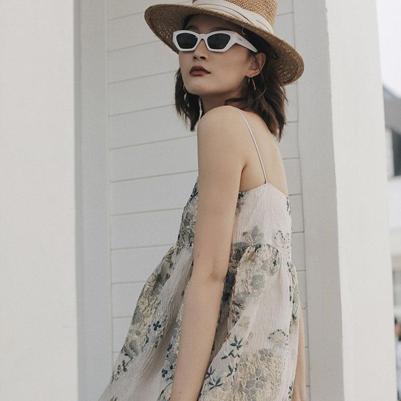 JuliaFashion-Bohemian Beige Floral Midi Dress