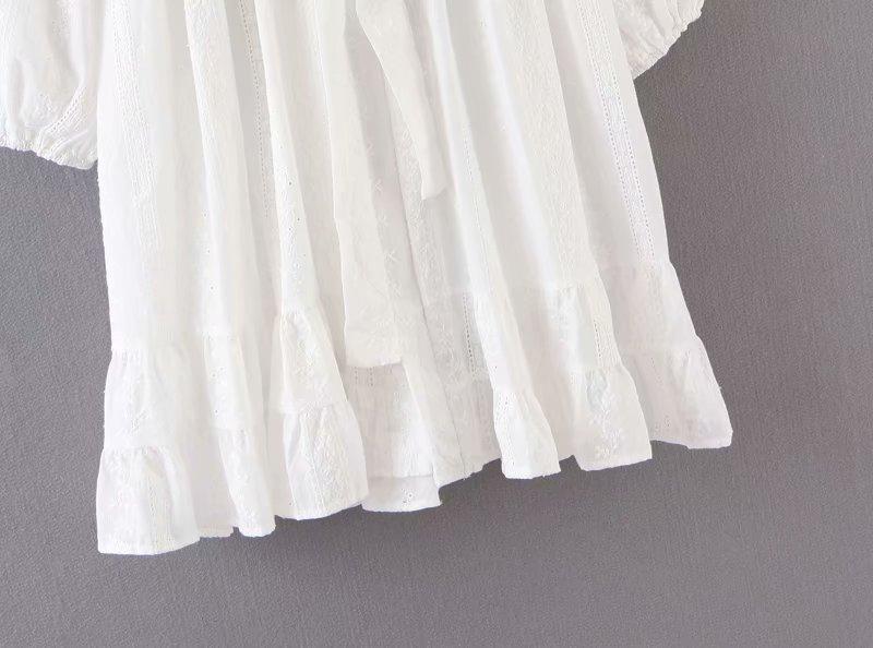 JuliaFashion-2024 Lace Aesthetic White Dress