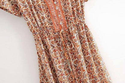 JuliaFashion-Blossom Gypsy Boho Maxi Dress