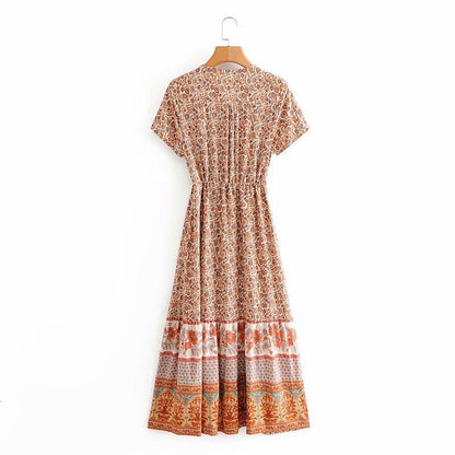 JuliaFashion-Blossom Gypsy Boho Maxi Dress