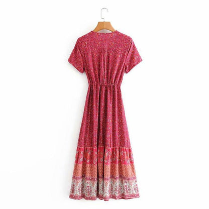 JuliaFashion-Blossom Gypsy Boho Maxi Dress