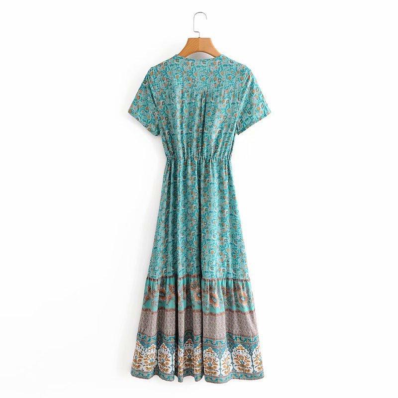 JuliaFashion-Blossom Gypsy Boho Maxi Dress