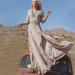 JuliaFashion-Three Quarter Sleeve Dress