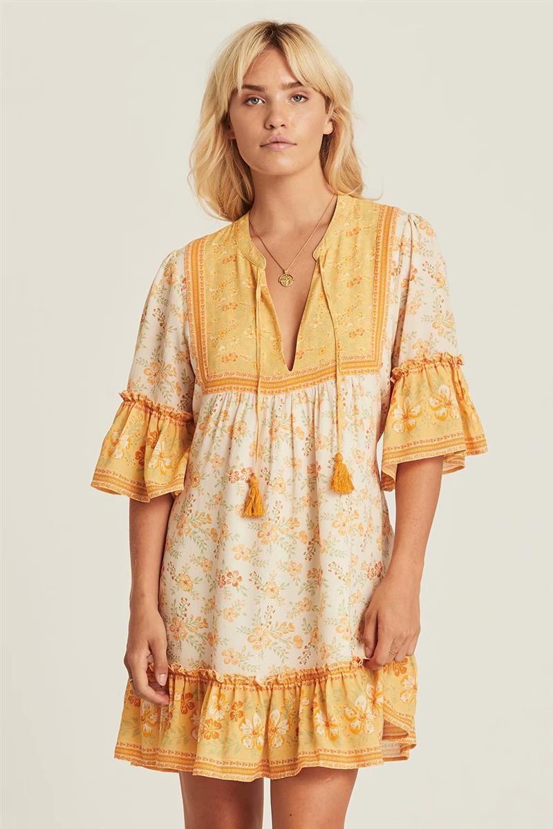 JuliaFashion - 2024 Tropical Florals Summer Mini Dress